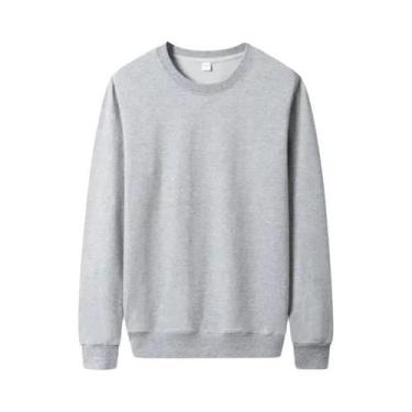 Imagem de Moletom masculino elegante fino de cor sólida, ideal para outono, pulô