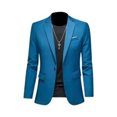Imagem de Blazer Masculino Casual De Alta Qualidade Em Cor Sólida Para Casamento