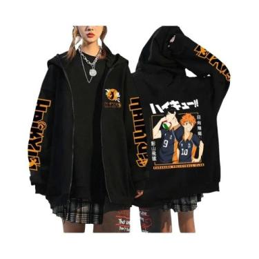 Imagem de Moletom Unissex Com Zíper Haikyuu Anime Japonês Karasuno High School H
