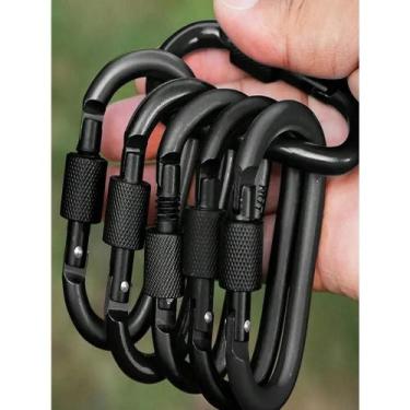 Imagem de Mosquetão Em Liga De Alumínio Em Forma De D, Gancho Metálico Para Chav