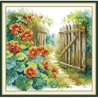 Imagem de Maydiyer Kits de ponto cruz contados para adultos, kits de bordado de padrão não impresso de 14 quilates para iniciantes, conjunto fácil de ponto de cruz DMC Threads bordado - um par de papagaios 36