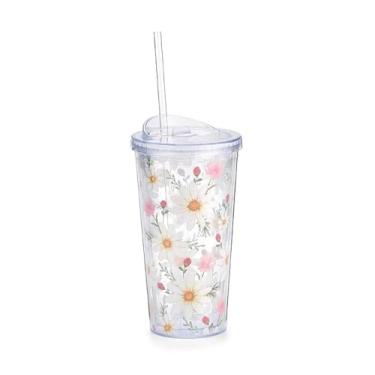 Imagem de burton+BURTON Copo de viagem Blushing Meadow White Daisies, 590 ml, transparente