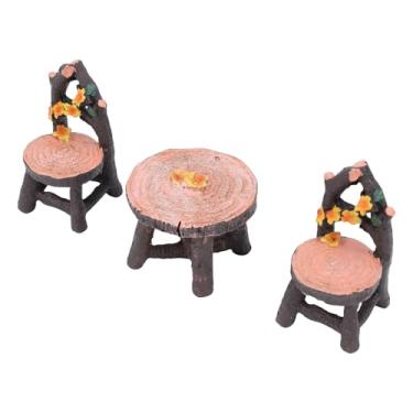 Imagem de Aqur2020 Conjunto de Móveis Em Miniatura de Resina, Mesa de Cores Vibrantes e Ornamentos de Cadeira para Decoração de Jardim, Exibição Interna e Externa