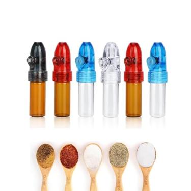 Imagem de Dispensador portátil de especiarias, dispensador de especiarias de cozinha à prova de água para viagens de acampamento ao ar livre, garrafa de vidro recarregável para viagens, garrafa de armazenamento