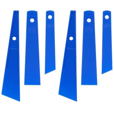 Imagem de CREATCABIN 12 peças, ferramenta aplicadora de cola, espalhador de cola de plástico, pequeno, azul, vazio, forma mista, placa, aplicador, raspador, conjunto de ferramentas para trabalhos em couro