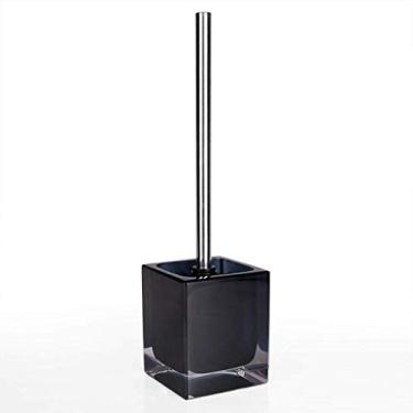 Imagem de Escova de vaso sanitário de resina doméstica e acessórios de banheiro Rack compacto independente, escova e suporte de limpador de vaso sanitário, escova e suporte de limpeza profunda