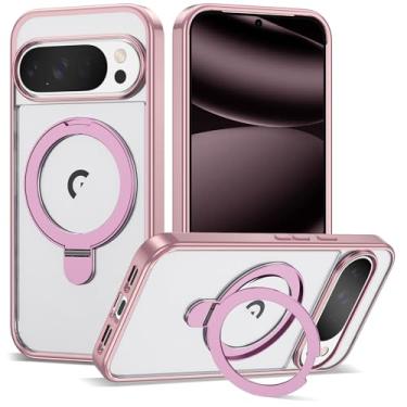 Imagem de VIJISEA Capa compatível com Pixel 10/10 Pro com suporte de anel magnético, [compatível com Mag-Safe], capa protetora à prova de choque para Google Pixel 10/10 Pro de 6,3 polegadas para mulheres e