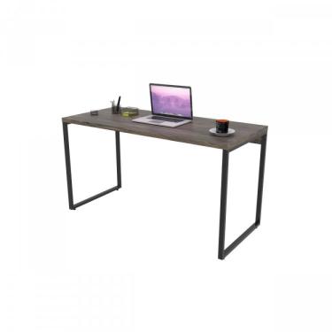 Imagem de Mesa para Escritório Office Estilo Industrial 135cm Kuadra Compace Carvalho Dark