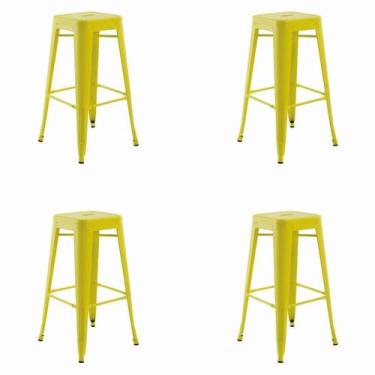 Imagem de Conjunto com 4 Banquetas Iron I Amarelo - Rivatti
