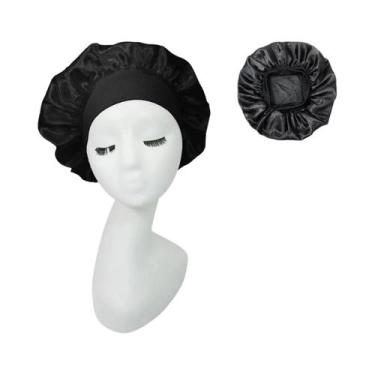 Imagem de Touca De Seda Luxuosa Unissex Alta Elasticidade Proteção Capilar Confo