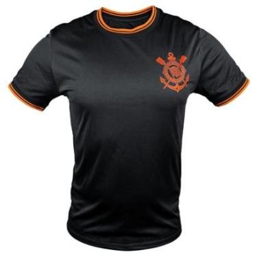 Imagem de Camiseta Corinthians Preta Com Laranja Terceiro Uniforme-Masculino