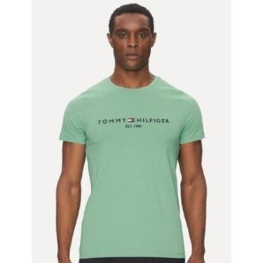 Imagem de Camiseta Tommy Hilfiger Core Logo Tee Verde Menta-Masculino