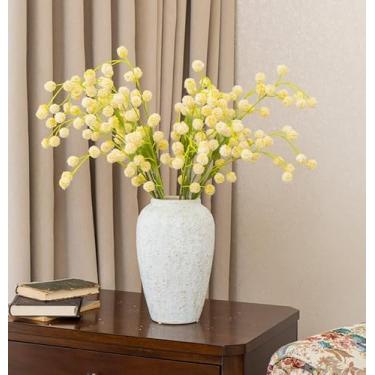 Imagem de 6 peças de flores artificiais de seda sintética de toque real para vaso - 72 cm, ramos de crisântemos artificiais amarelos para buquê de bricolage, arranjos florais de casamento, enchimentos de vasos