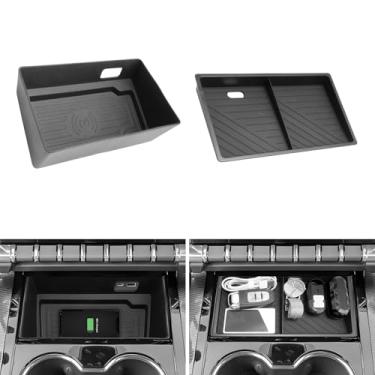 Imagem de LUWU Bandeja organizadora de console central para 2025 2026 GMC Yukon organizador de bolso aberto compartimento oculto 2 camadas (não para Yukon Denali/Ultimate)