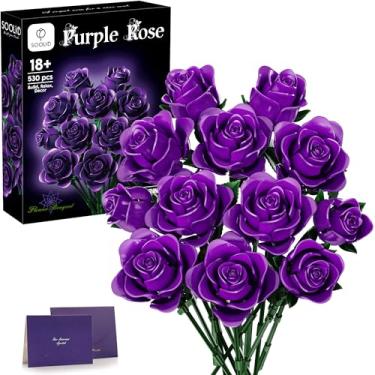 Imagem de SOOLIO Rose Bouquet Building Set for Adults, Botanical Collection Flower Building Kit, Gothic Home Buildable Décor Anniversary Birthday Gift for Women Teens Girlfriend with 530 PCS