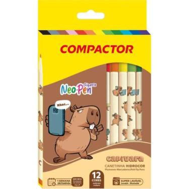 Imagem de Caneta Hidrográfica NEO-PEN Gigante Capivara 12 Cores (pacote com 5 Un