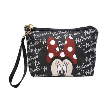 Imagem de Necessaire Preto Assinatura Rosto Minnie Disney
