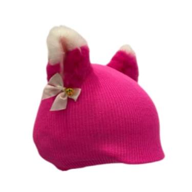Imagem de Pegciuho Capa para Capacete de Esqui com Orelhas de Animais, Acessório de Tricô para Proteção No Inverno, Ideal para Snowboarders E Esquiadores, Orelha Vermelha Rosa