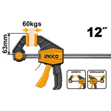 Imagem de Grampo Sargento Aperto Rápido 63300 mm 60 kg INGCO