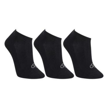 Imagem de Kit Meia Invisível Olympikus C/ 3 Pares Masculina, Preto, 39/44