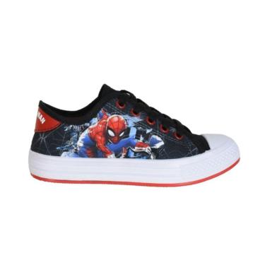 Imagem de Tênis Casual Infantil Masculino Marvel Homem Aranha Preto - Branco - Vermelho-Unissex