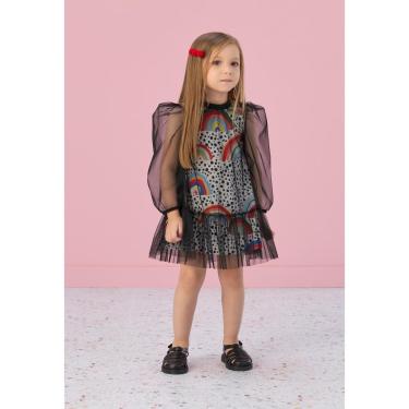 Imagem de Vestido Infantil Inverno Fun Pet Tule Preto Mon Sucré-Feminino