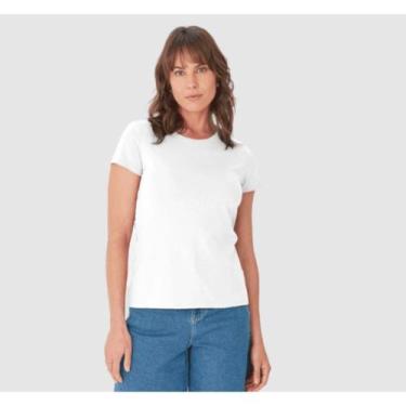 Imagem de Blusa Manga Curta T-Shirt Feminina Basicamente Ref. 90442, Branco, G