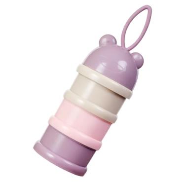 Imagem de Generic Caixa de pó de Leite Estilo Sapo Recipientes de Armazenamento de Alimentos Empilháveis ​​3 Camadas para Bebês Crianças Crianças, Material Seguro Sem Bpa para Viajar (Rosa claro)