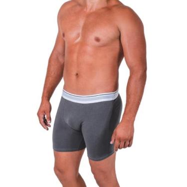 Imagem de Kit C/3 Cueca Boxer ALGODAO Masculino LONG LEG Box malha Revenda - Pol