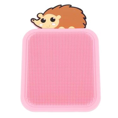Imagem de SIWOTED Silicone Sensory Mat 11,5x17cm Dupla Face Cartoon Hedgehog Soft Sensory Pad Toy (Rosa)