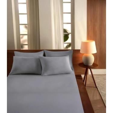 Imagem de Jogo De Cama Casal Malha 3 Peças Liso Vivaldi Cinza, UN, Cinza