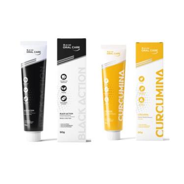 Imagem de Kit 2un Creme Dental Black Action Vegano Carvão Ativado E Curcumina Ti
