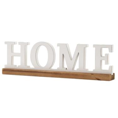 Imagem de Sintosin Placas de decoração de casa rústicas para mesa de 35,5 cm, placas de madeira brancas envelhecidas, placas de casa para decoração de casa de fazenda, decorações de Natal para sala de estar