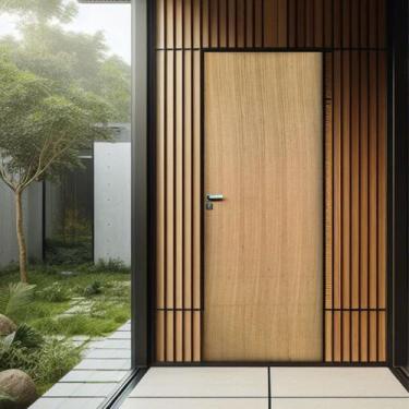 Imagem de Kit Porta de Madeira Lisa Angelim 210x92cm Batente 14cm Uniportas Aber