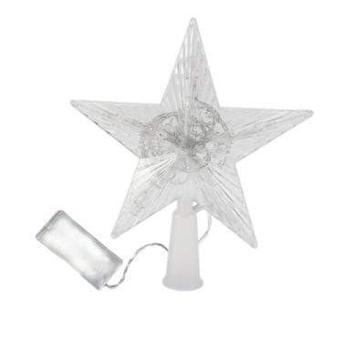 Imagem de Kisangel Topos de árvore de Natal com luzes, decorações de Natal, topo de árvore de Natal, estrela, estrela, estrela, RGB luz noturna, pequena árvore de Natal, decoração de Natal