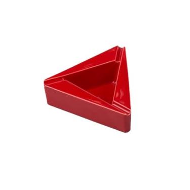 Imagem de Cinzeiro de cerâmica moderno de forma triangular cinzeiro simples e moderno para sala de estar, escritório, restaurantes, bar e decoração de arte de casa, assim por diante, decoração de casa (vermelho