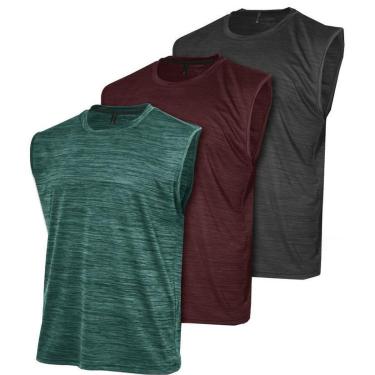 Imagem de Kit 3 Camisetas Regata Machão Dry Masculina Fitness-Masculino