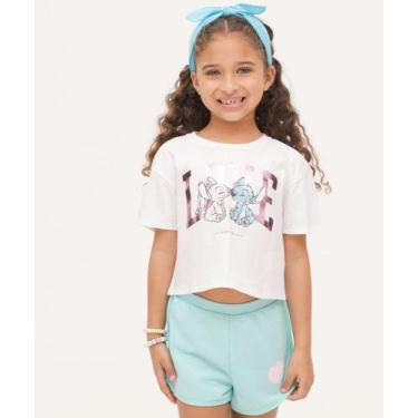 Imagem de Conjunto Infantil Foil Stitch Disney Tam 4 a 10-19043, Branco, 4