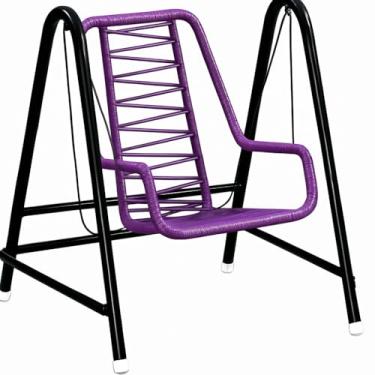 Imagem de Balanço Infantil Cadeirinha com Cordinha para Bebê Criança Varanda Área Jardim Confortável(Roxo)
