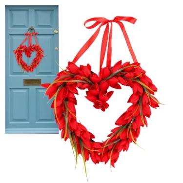 Imagem de Grinaldas de Coração para o dos Namorados | Decoração De Porta Para Feriados - Decorações De Guirlanda,Para Casa Parede Lareira Restaurante Café Sala Quarto Janela Entrada Jardim