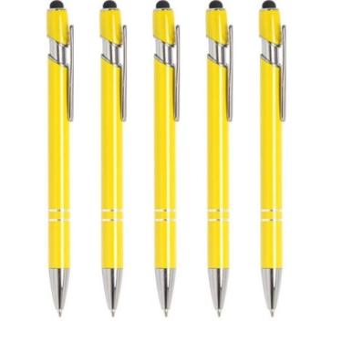 Imagem de Kit 5 Canetas Metálicas Touch Esferográfica 2 Em 1- Elegânte