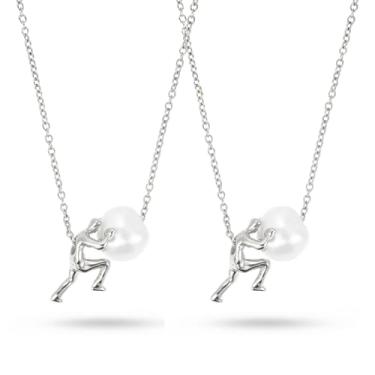 Imagem de Colar de sísifo feminino com pingente de ouro de mitologia grega com pedra de empurrar o homem, joia inspiradora, presentes religiosos para ela, Zinco, Sem Pedra Preciosa