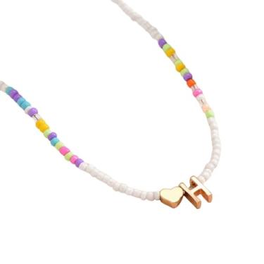 Imagem de tincolia Colar clássico de 26 letras com pingente de tartaruga com contas e clavícula feminina, acessórios de festa e presente