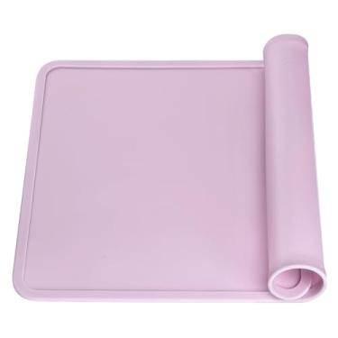 Imagem de Jogo americano de silicone com bordas elevadas para crianças, tapetes de silicone para mesa de jantar, jogo americano portátil reutilizável antiderrapante para crianças pequenas (roxo)