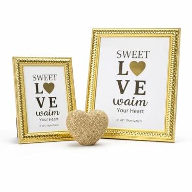 Imagem de Kit Decorativo Dois Porta-Retratos 10x15 e 15x20 mais Coração Cerâmica