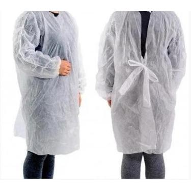 Imagem de Avental Tnt Manga Longa C/10 40G Branco - Prevemax