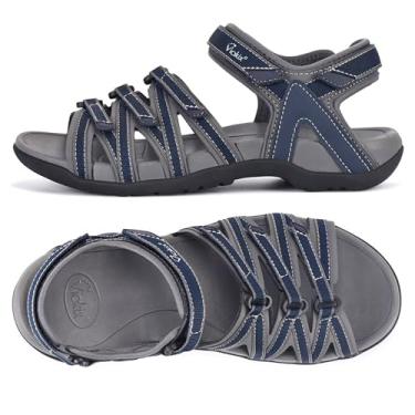 Imagem de Viakix Sandália de caminhada Acadia – Sandálias femininas confortáveis e elegantes, Azul/cinza, 37