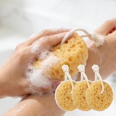 Imagem de Esponja de banho de 3 peças, esponjas esfoliantes macias de banho, esponja de banho de espuma grande para mulheres, suprimentos de limpeza corporal masculina (estilo1, 8,7 x 2,5 cm)