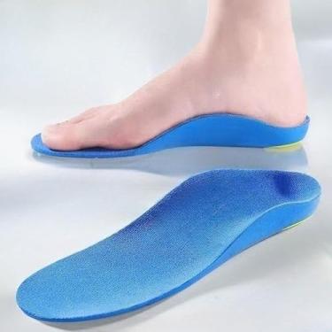 Imagem de 1 par de palmilhas ortopédicas com suporte de arco de alta elasticidade e absorção de choque, almofadas de tênis de corrida para cuidados com os pés planos, EU37-38