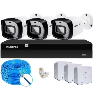 Imagem de Kit CFTV 3 Câmeras IP Vipc 1230B Intelbras NVD 1404P S/HD